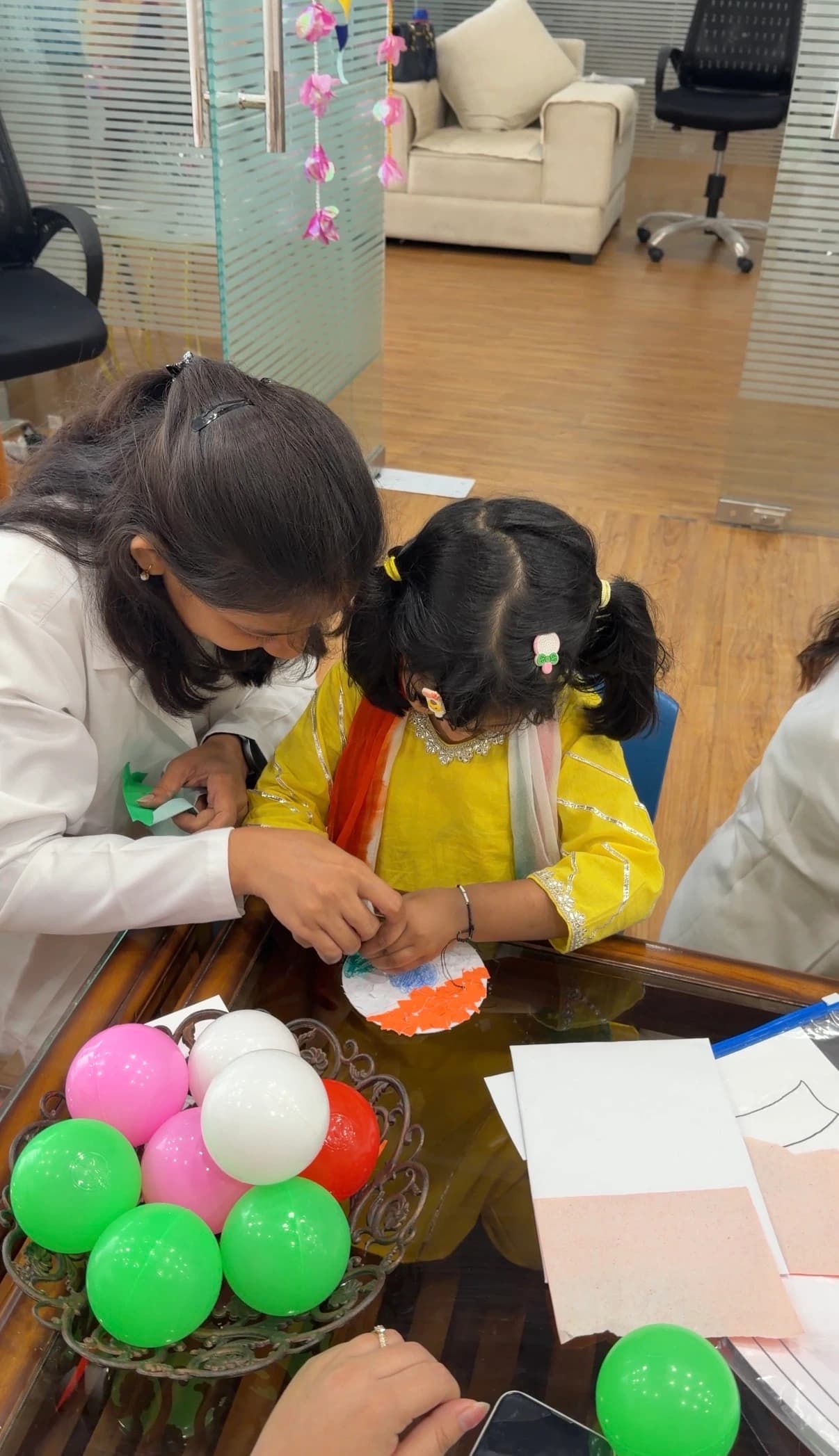 A one-to-one occupational therapy fine motor session at Devine